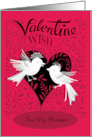 Partner Valentine Wish Love Birds Heart card