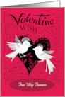 Fiance Valentine Wish Love Birds Heart card