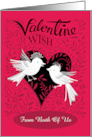 From Both Of Us Valentine Wish Love Birds Heart card