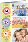 Mother’s Day Floral for Mom Pink Purple Custom Photo card