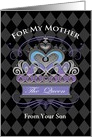 Mother’s Day Crown Heart for Mother Queen from Son card