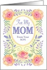 Mother’s Day Pink Roses for Mom from Son card