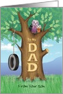 Father’s Day Owls Oak Tree Hanging Tire Swing From Son card