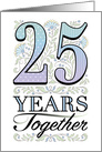 25th Anniversary Floral Typography Filigree Twenty-Five card