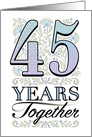45th Anniversary Floral Typography Filigree Forty-five card