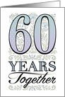 60th Anniversary Floral Typography Filigree Sixty card