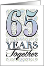 65th Anniversary Floral Typography Filigree Sixty-fifth card