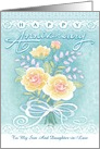 Happy Anniversary Floral Bouquet Lace Rose for Son And Daughter-in-Law card