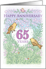 Wedding Aniversary 65 Years Love Birds Butterfly Flowers Lady Bugs card