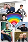 Rainbow Heart Balloon Pride Gay Custom Photo card