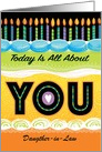Birthday Cake Candles About You Customize Daughter-in-Law card