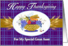 Great Aunt Happy Thanksgiving Fruit Basket Corn Wheat Apple Grapes card