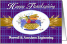 For Business Employee Happy Thanksgiving Fruit Basket Wheat Grapes card