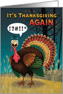 Happy Thanksgiving Turkey Gobble Fall Wheat Surprised Bird card