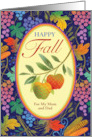 Custom Relationship Mom & Dad Happy Thanksgiving Fall Harvest Apples card