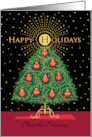 Business Happy Holidays Christmas Tree Ornaments Custom card