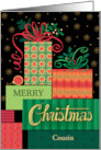 Cousin Merry Christmas Gifts Bows Presents Custom Relationship card