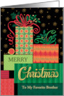 Brother Merry Christmas Gifts Bows Present Custom Relationship card