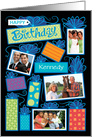 Happy Birthday Presents Custom Photo Initial Letter K card