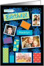 Happy Birthday Presents Custom Photo Initial Letter M card