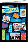 Happy Birthday Presents Custom Photo Initial Letter T card