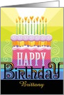B Name Happy Birthday Cake Candle Heart Fames card