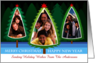 3 Custom Photos Christmas Trees Happy New Years card