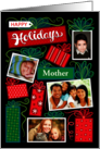 Mother Happy Holidays Christmas Presents 4 Custom Photo card