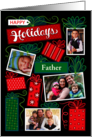 Father Happy Holidays Christmas Presents 4 Custom Photo card