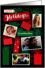 Grandmother Happy Holidays Christmas Presents 4 Custom Photo card