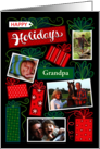 Grandfather Happy Holidays Christmas Presents 4 Custom Photo card