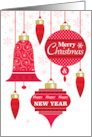 Business Merry Christmas Happy New Year Ornaments card