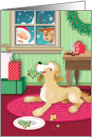 Golden Doodle Holly Jolly Christmas Holiday card