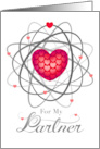 Partner Valentine Atom Heart Pink Red card