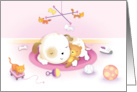 Congratulations New femaile Puppy Pink card