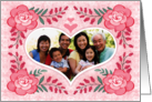 Custom Photo Happy Valentine’s Day Pink Roses And Hearts card