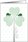 St. Patrick’s Day Lucky Shamrock Green Lady Bugs card