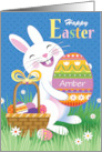 Custom Name Easter Bunny With Giant Egg card