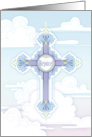 Religious Easter Blue Pastel Cross card
