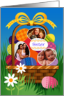 Sister Custom Photo Easter Basket Eggs card