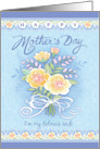 For My Wife Mother’s Day Yellow and Blue Lace Rose Bouquet card