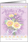 Wife Mother’s Day Lace Peach Rose Bouquet card