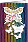 Custom Name A Birthday Butterlies Hand Lettering card