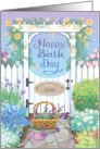 To My Aunt Birthday Flowering Garden Pagoda card