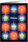 Sweet 16 Custom Name Happy Birthday Cupcakes Treats Heart Candles card