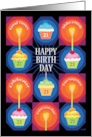 Age 21 Happy Birthday Cupcakes Treats Heart Candles card