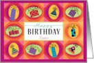 Sister Happy Birthday Colorful Presents Party Hats card