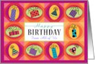 From All of Us Happy Birthday Colorful Presents Party Hats Business card