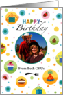 From Both Of Us Happy Birthday Cake Presents Cupcake Polka Dots card