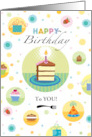 To YOU! Happy Birthday Cake Presents Cupcake Polka Dots card